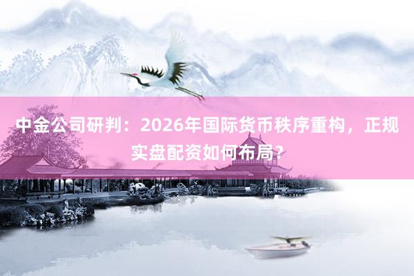 中金公司研判：2026年国际货币秩序重构，正规实盘配资如何布局？