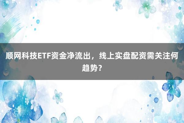 顺网科技ETF资金净流出，线上实盘配资需关注何趋势？