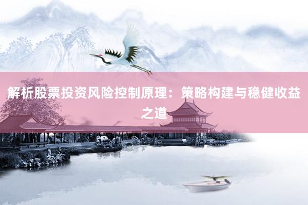 解析股票投资风险控制原理：策略构建与稳健收益之道