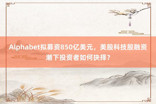 Alphabet拟募资850亿美元，美股科技股融资潮下投资者如何抉择？