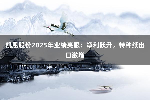 凯恩股份2025年业绩亮眼：净利跃升，特种纸出口激增