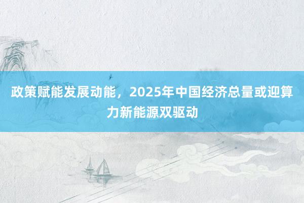 政策赋能发展动能，2025年中国经济总量或迎算力新能源双驱动