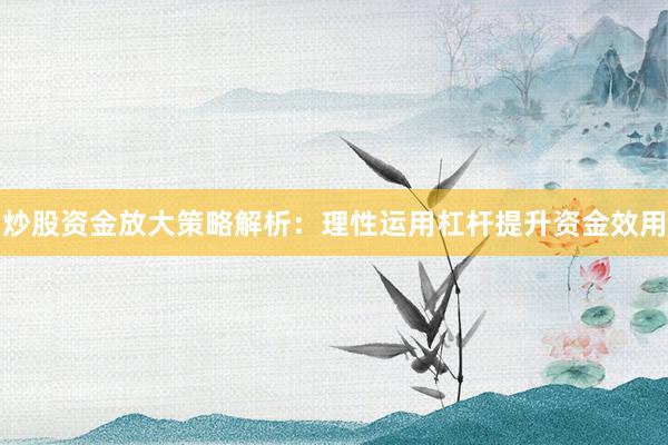 炒股资金放大策略解析：理性运用杠杆提升资金效用