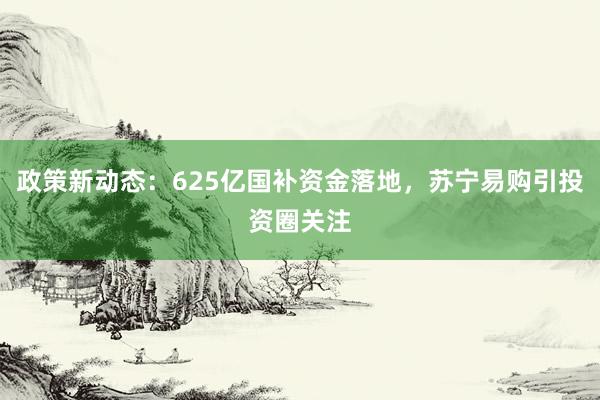 政策新动态：625亿国补资金落地，苏宁易购引投资圈关注