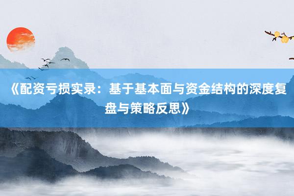 《配资亏损实录：基于基本面与资金结构的深度复盘与策略反思》