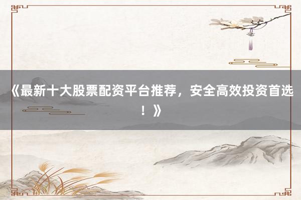《最新十大股票配资平台推荐，安全高效投资首选！》